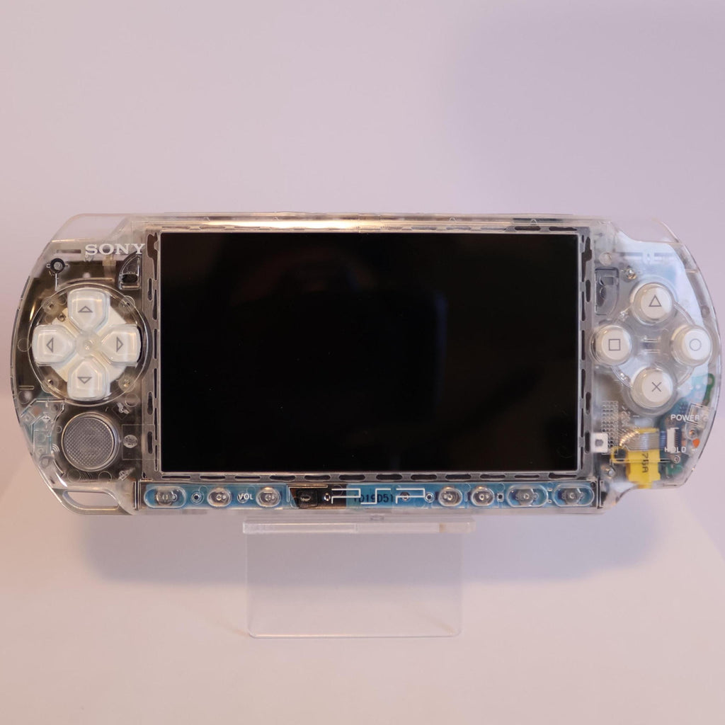 Modded PSP-3000 with New Crystal Case| 128GB Storage, new 1800 mAh battery, travel cases
