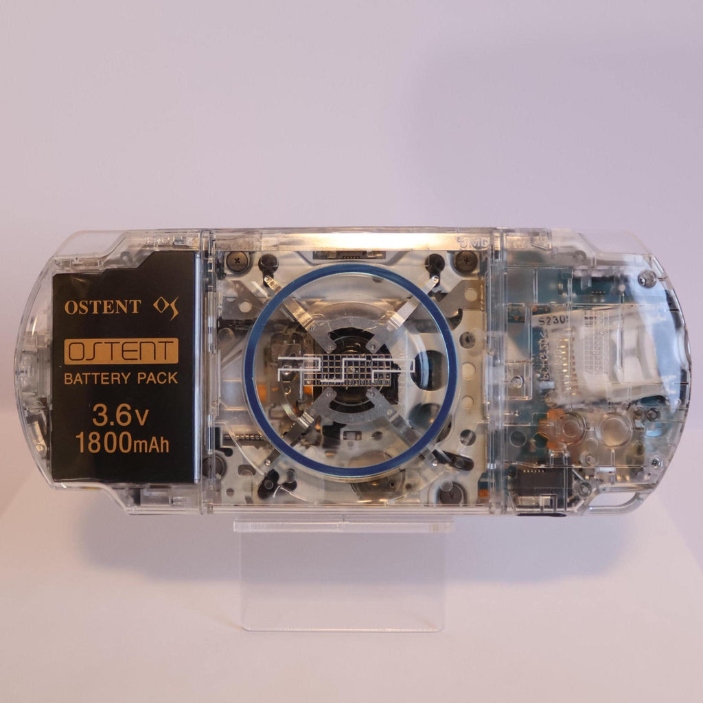Modded PSP-3000 with New Crystal Case| 128GB Storage, new 1800 mAh battery, travel cases