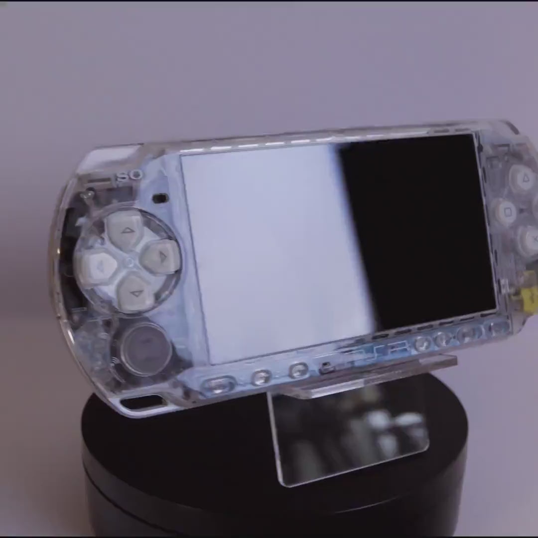Modded PSP-3000 with New Crystal Case| 128GB Storage, new 1800 mAh battery, travel cases